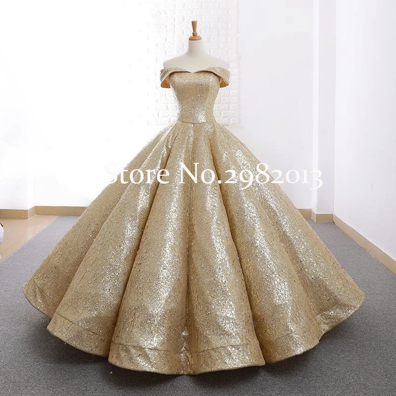 

New Arrival Long Gold Lace Ball Gown Dubai Arabic Evening Dresses 2020 Luxury Abendkleider Lace Up Prom Party Gown