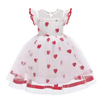 

Children Clothing Summer Lace Girls Dress Kids Heart Shaped Princess Dresses For Girls Wedding Party Dress vestidos 8 9 10 Years