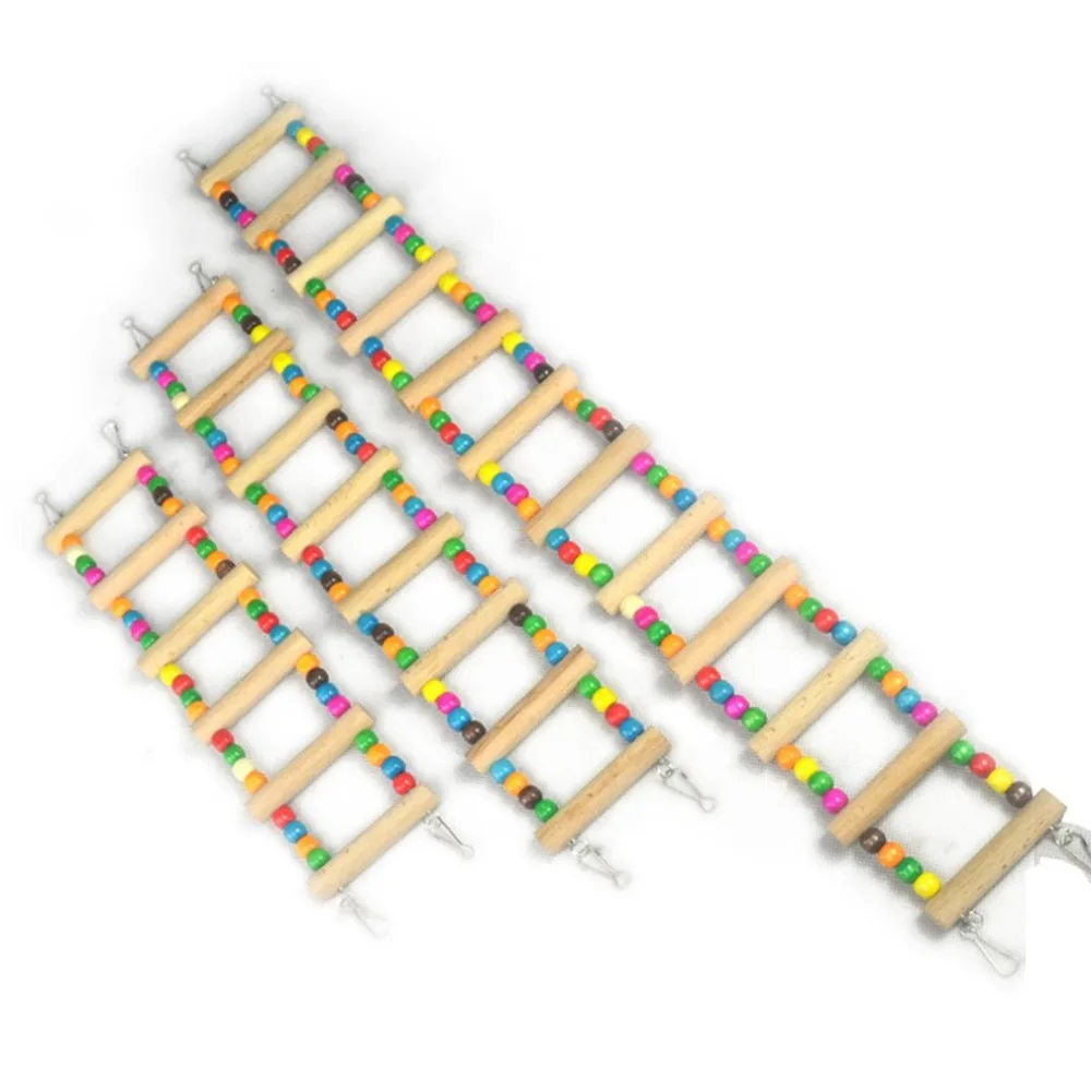 

Pet Birds Swing Wooden Bridge Ladder Climb Cockatiel Parakeet Budgie Parrot Toy 15/20 ladders