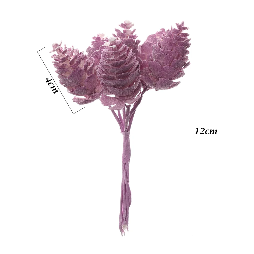 6/10 шт. искусственная растения цветы моделирования поддельные искусственная трава сосновая шишка вечерние свадебное украшение в виде рождественского венка домашний декор
