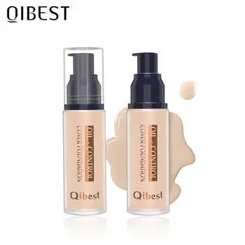 

QIBEST 7 Colors Foundation Profesional Face Makeup Full Coverage Base Oil-control Moisturizer Face Skin Care Foundation Cream