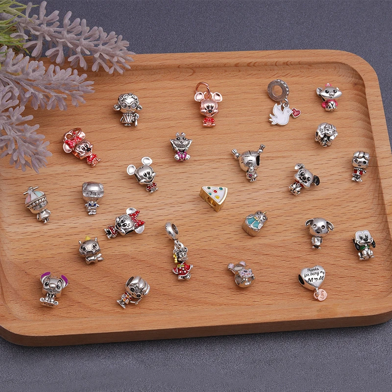 Nuevo oso elefante colgantes coche Robot Mickey Minnie Charms Beads Fit Charms pulseras para mujeres DIY esmalte joyería regalos|cuentas| - AliExpress