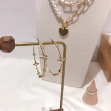 S925 Серебряные игольчатые Роскошные серьги с клевером и цирконием для женщин геометрические C серьги с буквой брендовые Свадебные ювелирные изделия kolczyki Z165