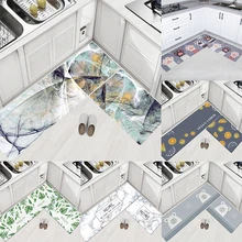 Водонепроницаемые и маслостойкие кожаные Коврики для кухни в скандинавском стиле, моющиеся Коврики для спальни, домашний декор DW244