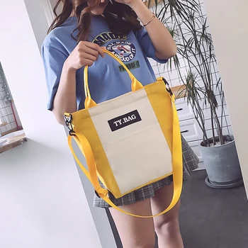 

New Women Canvas Shoulder Bag Design Female Cloth Crossbody Bags Casual Tote Large Capacity Books Handbag For Girls
