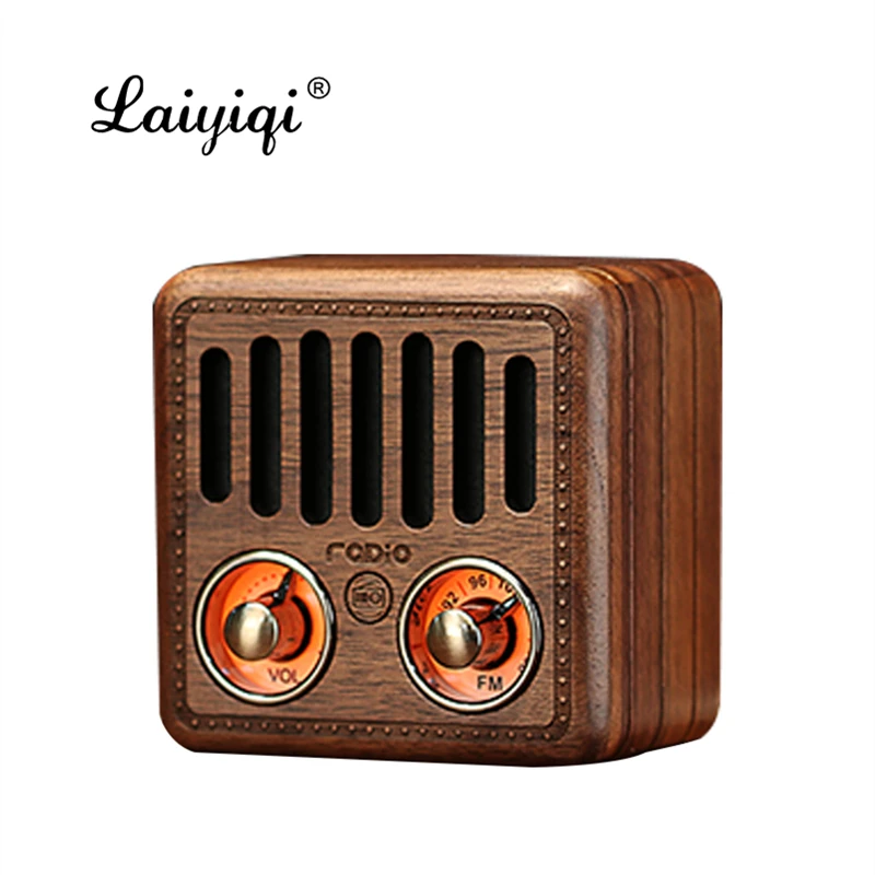 Laiyiqi новая колонка в стиле ретро из твердой древесины Bluetooth FM радио портативный