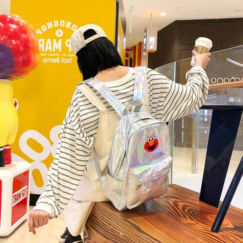 Ins Wind студенческий кампус рюкзак лазерная сумка Женская Корейская Harajuku Ulzzang Студенческая маленькая монстра лазерная сумка