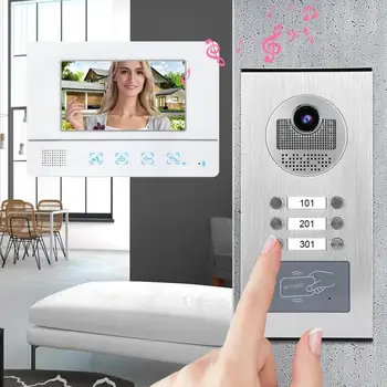 

7in Security Doorphone TFT 3 Monitors IR-CUT Video Intercom Home Access System Doorphone with 100-240V