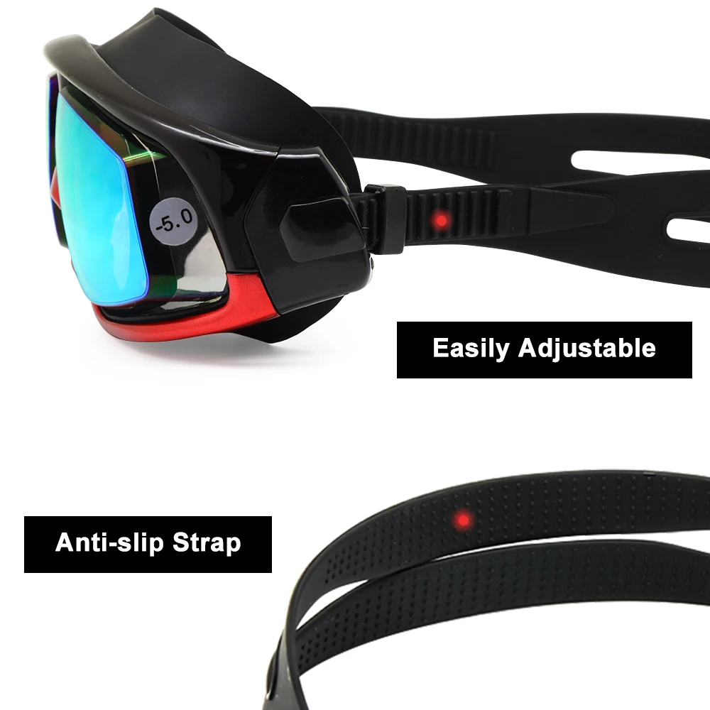 Big Vision Swim Goggles Myopia Hyperopia Water Sports Glasses Farsightedness Near Sighted Mask Anti-fog Earplugs 3