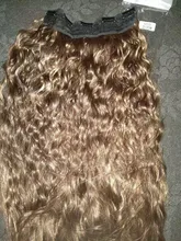 NICESY-extensiones de cabello sintético largo ondulado para mujer, pelo sintético de alta temperatura, color negro, 22 pulgadas, 5 Clips