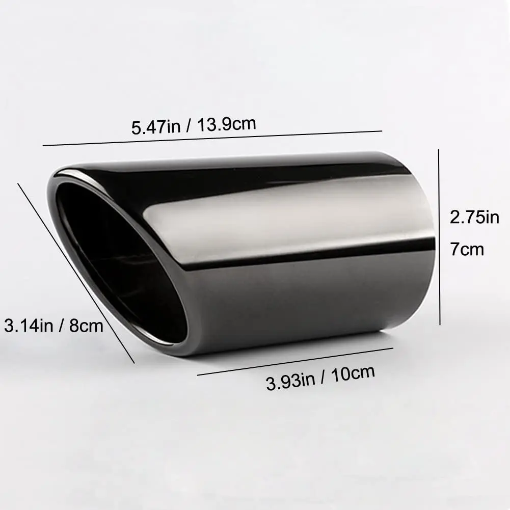 Black Coated Polished Finish Stainless Steel Car Exhaust Muffler Tip Pipe Compatible VW Volkswagen JETTA /SAGITAR/ POLO/ GOLF 7 exhaust muffler tip exhaust trim pipe