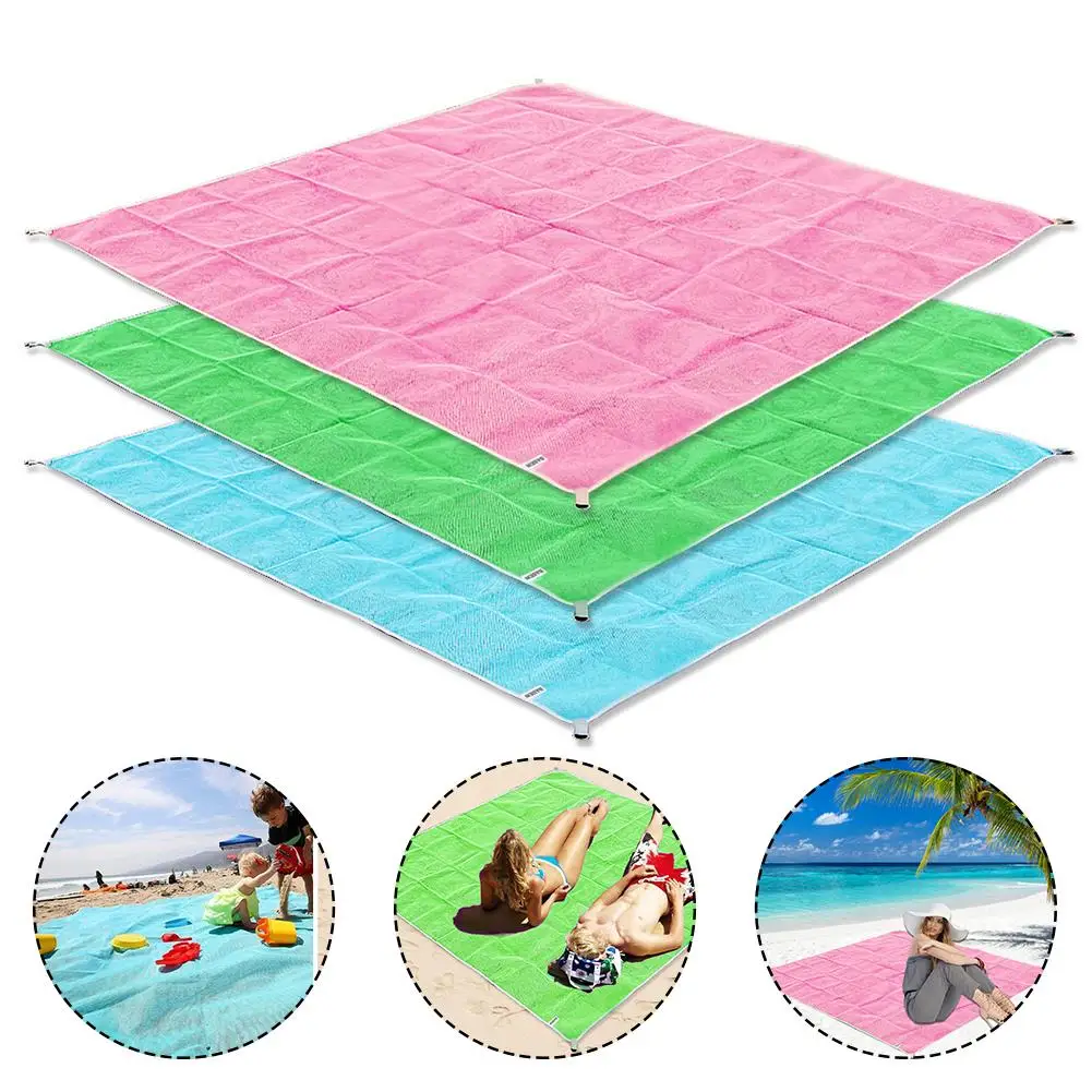 

200x200cm Beach Blanket Waterproof Portable Sand-free Camping Mat Foldable Mattress Pad for Travel Hiking Outdoor Picnic Camping