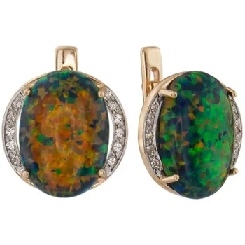 

Aloris earrings with Opals and cubic zirconia in red gold