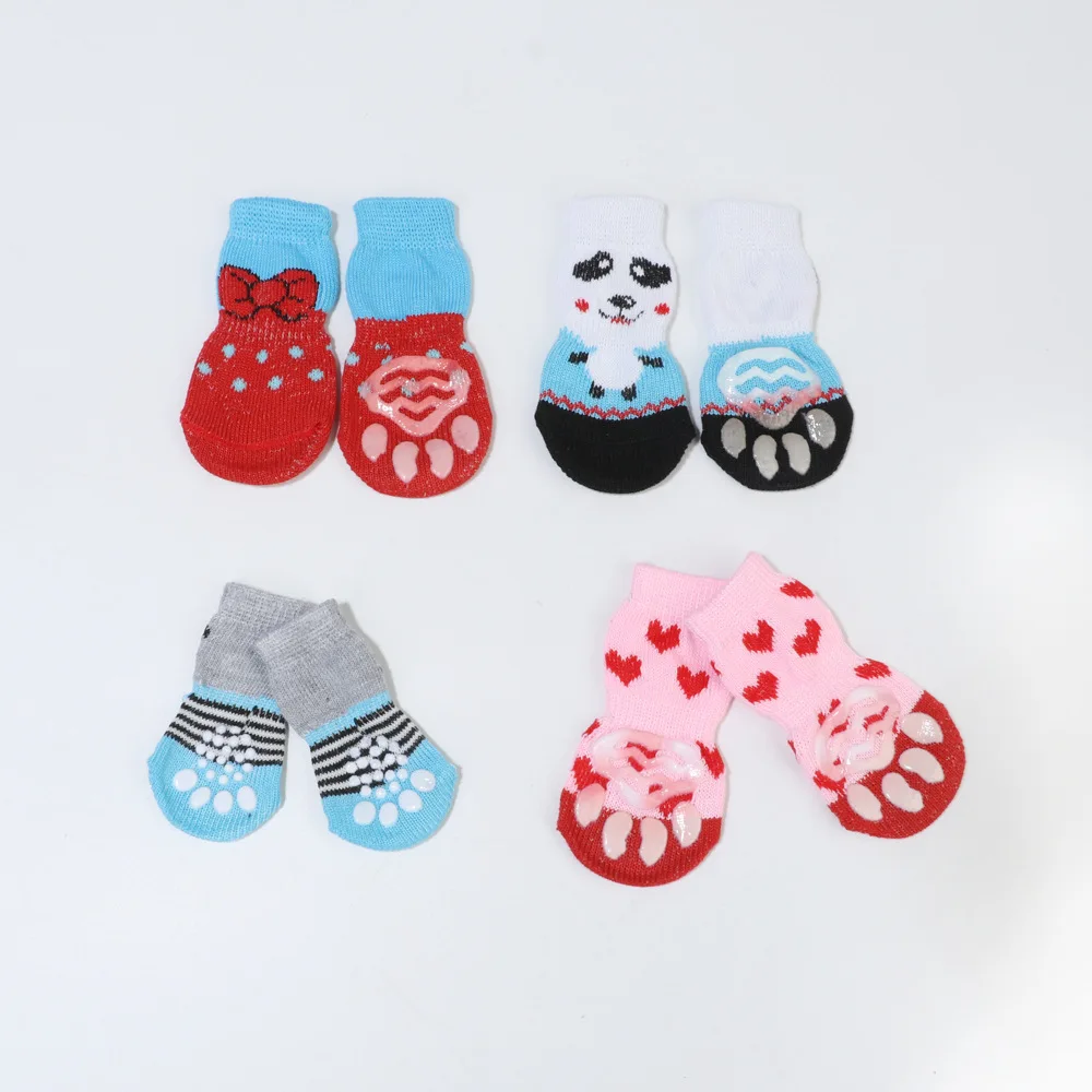 Anti-Slip Pet Dog Socks Knit Socks Small Cat Dogs Winter Socks Chihuahua Thick Warm Paw Protector Dog Socks Booties Accessories