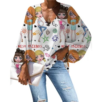 

NOISYDESIGNS 2020 Summer Women Blouses Loose Puff-sleeve Sexy Tops Ladies Plus Size Cute Girls Pattern Blusa Feminina Ropa Mujer
