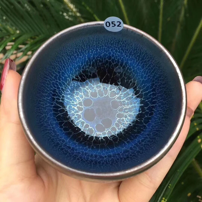 

Jianzhan High Quality Blue Tea Cup Bowls for Tea Creative Simple Ceramic Porcelain Afternoon Tea Cup Tenmoku Glaze