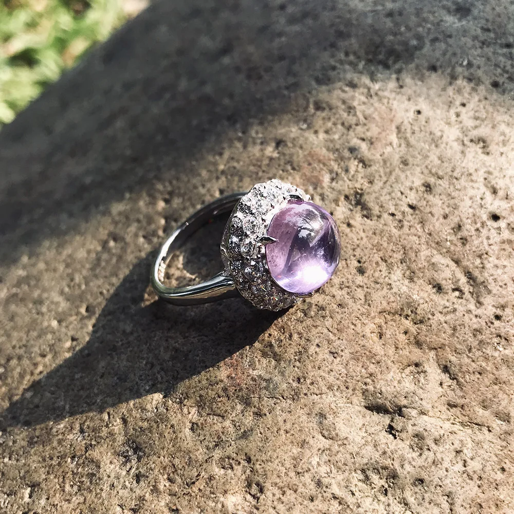 Роскошное великолепное кольцо с натуральным кристаллом, 925 пробы, серебряные ювелирные изделия для женщин, высокая мода, красное, желтое, фиолетовое кольцо на удачу
