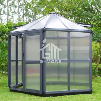 

G-MORE Ourdoor Aluminum Garden DIY Hexagon PC Greenhouse (10.5'x9.3', 8m2, 10mm PC, Hexagon Style)