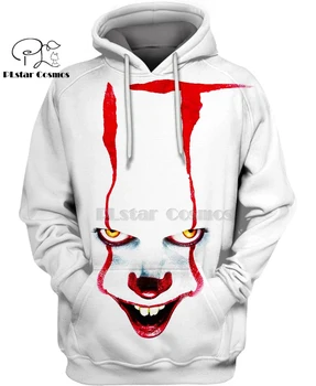 

PLstar Cosmos horror mocies it Pennywiseart Clown 3d hoodies/Sweatshirt Winter autumn funny Harajuku streetwear