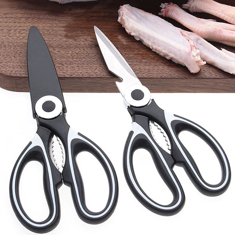 

Stainless Steel Kitchen Scissors Shears Tool For Chicken Poultry BBQ Cutting Vegetable Scissors Handmade Thinning Clever Cutter