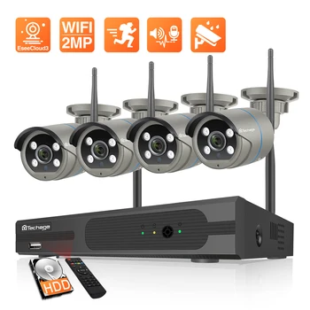 

Techage 8CH 1080P Wireless Camera System Two-way Audio CCTV Camera 2MP Outdoor Waterproof Wifi NVR Kit Video Surveillance Kit