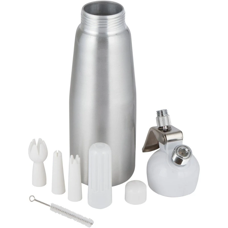 500ML Cream Dispenser Whipped Whipper Artisan Cream Whipper with Decorating Nozzles Made of Aluminum Bar Tool