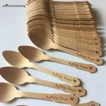 

Custom Engraved 12cm 1940s Vintage Spoons and 4cm Mini Pop Sticks for Ice Cream Party Dessert Tasters Holiday Party Event Supply