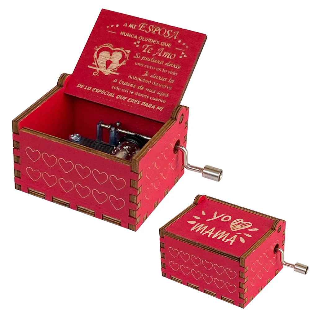Wood Carving and Color Printing Music Box for Deautiful Wife, Daughter/Son Holiday Gift Christmas gift You Are My Sunshine Music