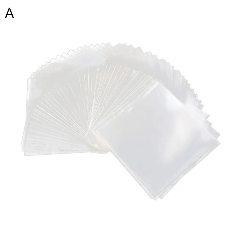 A 100pcs пластиковый, прозрачный, для карт рукава Magic Настольная игра Таро "тройка" покер карты протектор 8,2*8,2/5,8*8,8 см - Цвет: A