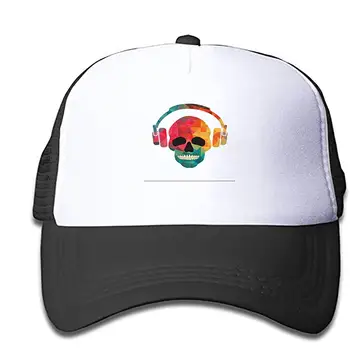 

HHNYL Mesh Cap Music-Skull Trucker Hats Baseball caps Adjustable for Kids Toddler