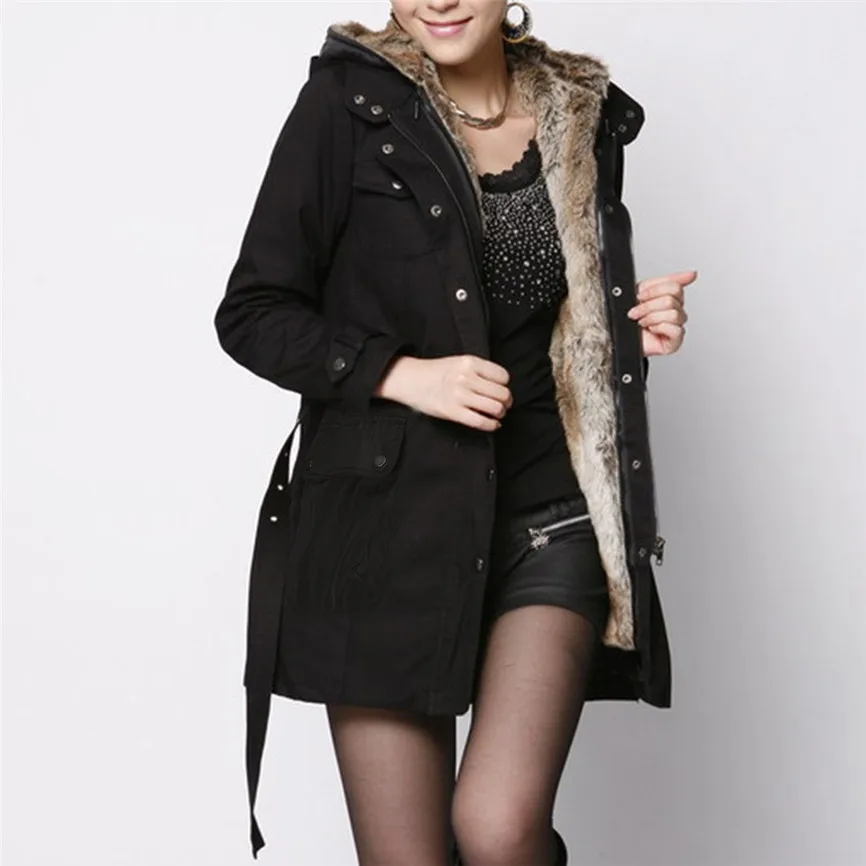 Парка женская зимняя куртка женская пальто с капюшоном Женская куртка Толстая негабаритная подкладка зимняя женская меховая пальто на подкладке