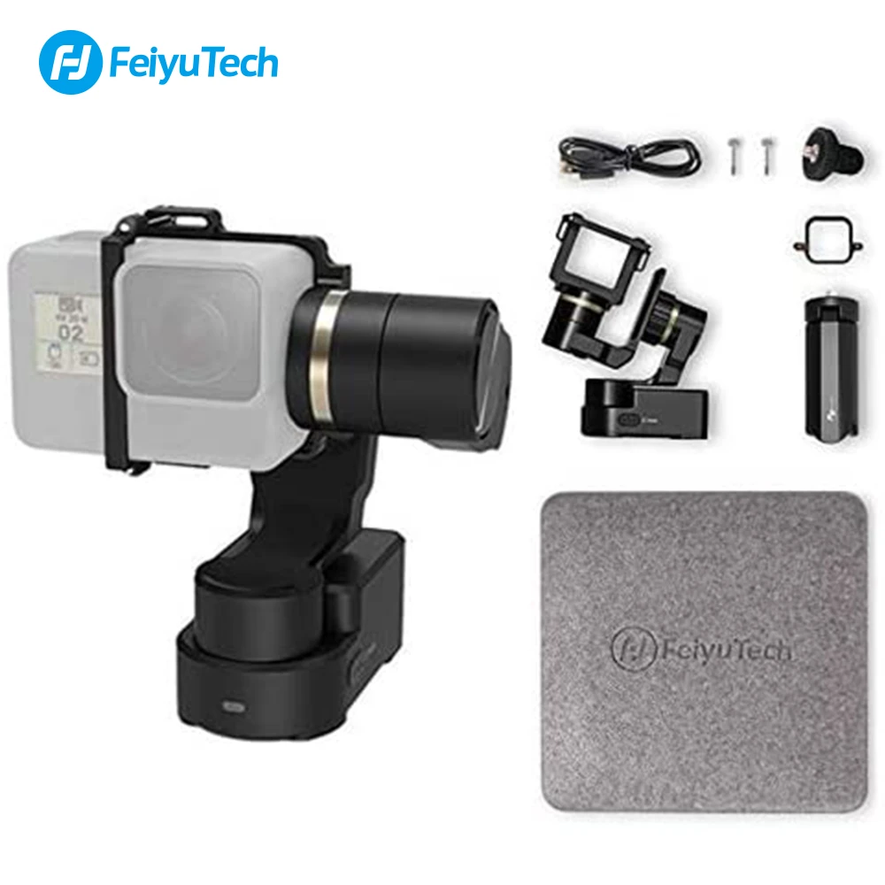 FeiyuTech Official WG2X Action Camera Gimbal Stabilizer Wearable Mountable  for GoPro Hero 8 7 Sony RX0 Yi 4k