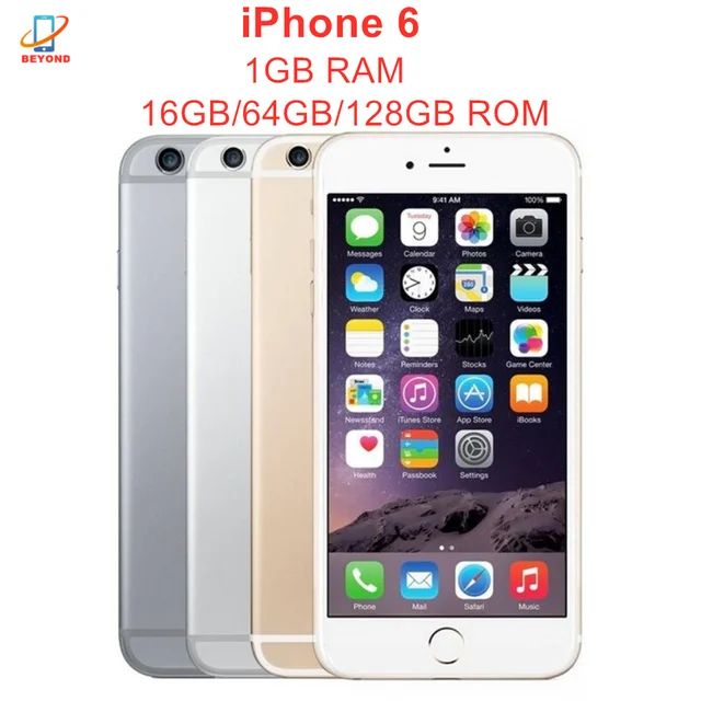 Original Apple iPhone 6 iPhone6 4.7" IOS A8 8MP 1GB RAM 16/64/128GB ROM Dual Core Fingerprint 4G LTE Cell Phone