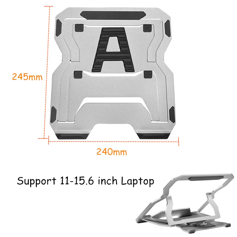 Aluminum Laptop Stand Angles/Heights Adjustable Folding Notebook Cooling Holder for MacBook Air Pro 11-15.6 inch