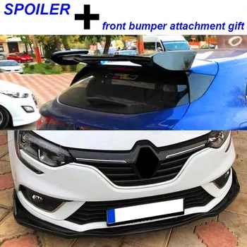 

For Renault Megane 4 Hatchback Spoiler Piano Black 2016 + Front Bumper Attachment Piano Black