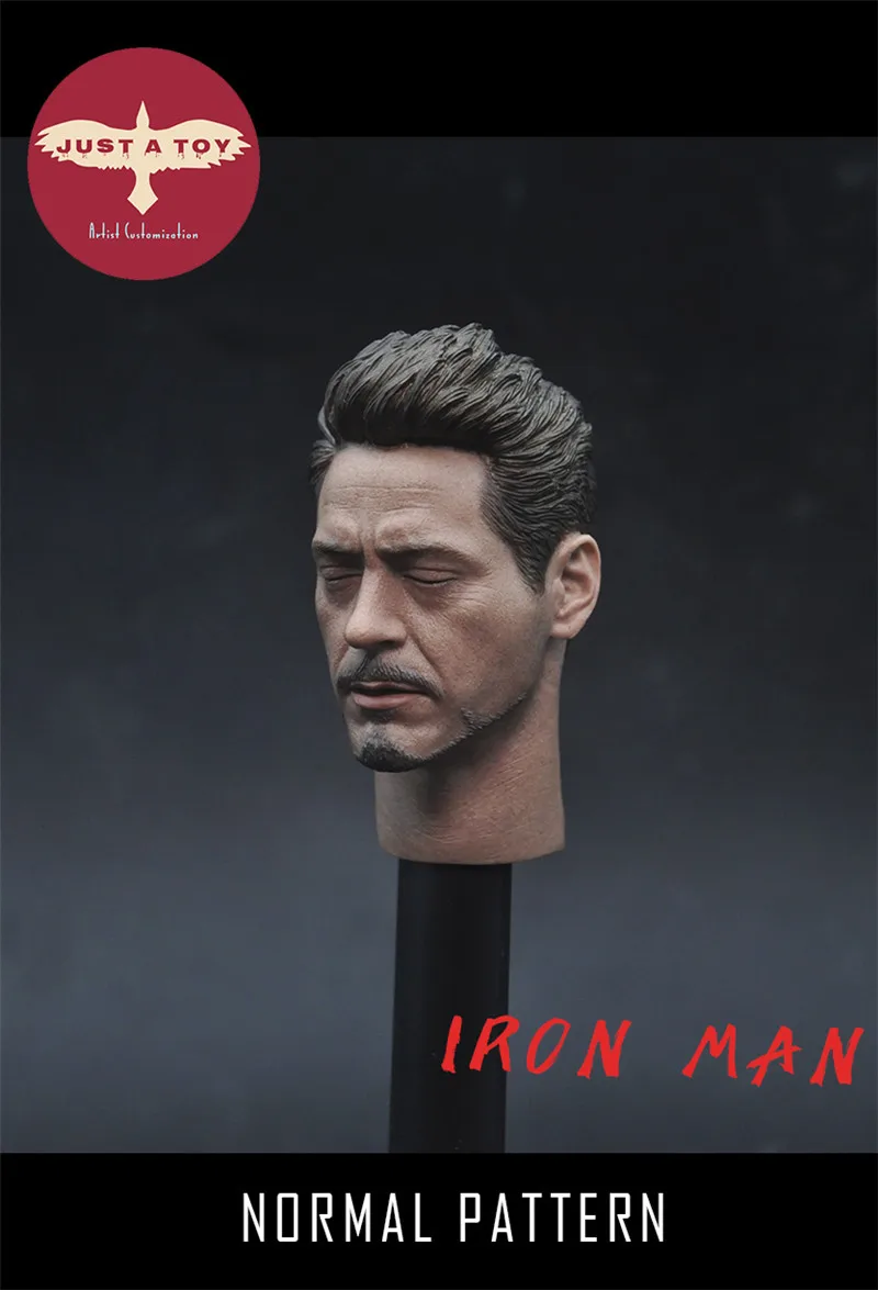 1/6 шкала tony Head лепить закрытые глаза Железный человек Tony Stark голова Нормальная/поврежденная подходит 1" тело Подарочная коллекция для фанатов