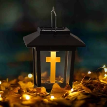 Светодиодный светильник, новинка, солнечная энергия, уличный светильник на солнечной батарее, светильник с пламенем, светильник с мирным умом, Крест Иисуса, церковь, светильник на Хэллоуин, Рождество