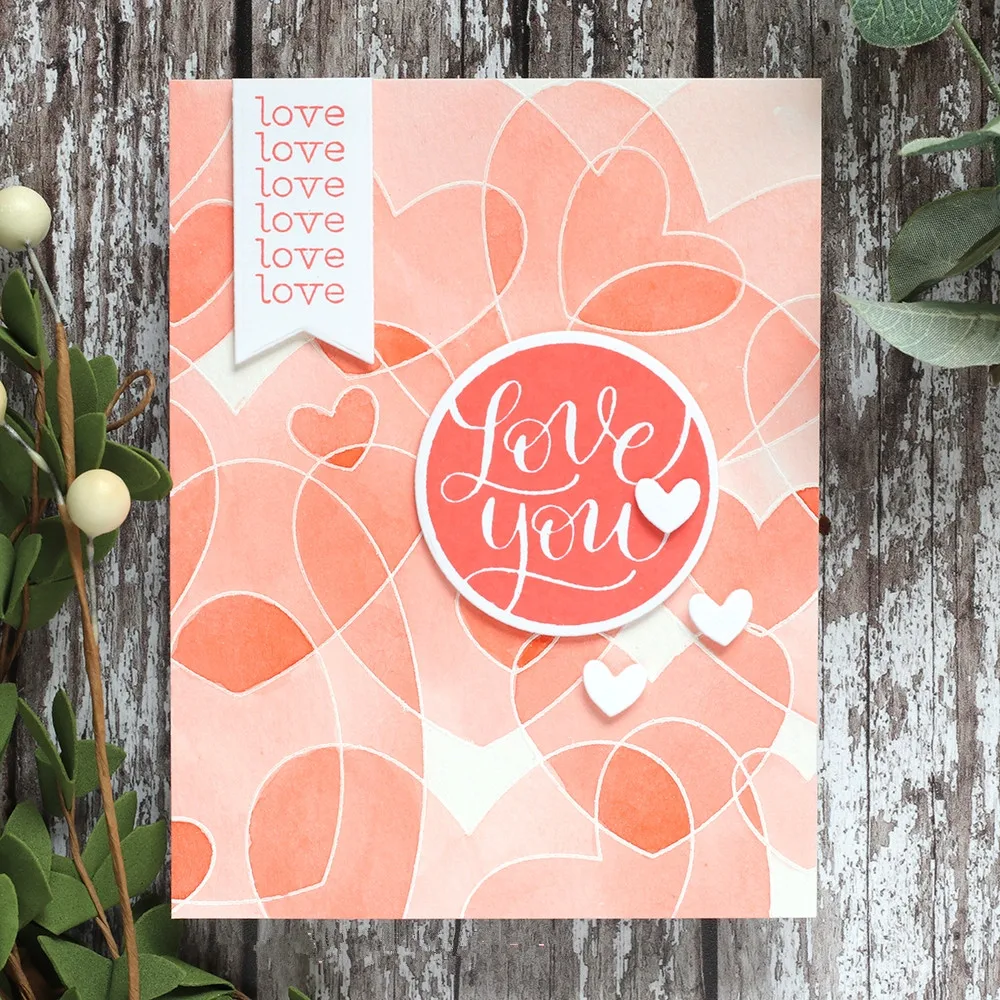  HEART TO HEART BACKGROUND STAMPS Metal Cutting Dies DIY Scrapbooking Craft Die Photo Invitation Car - 4000485078368