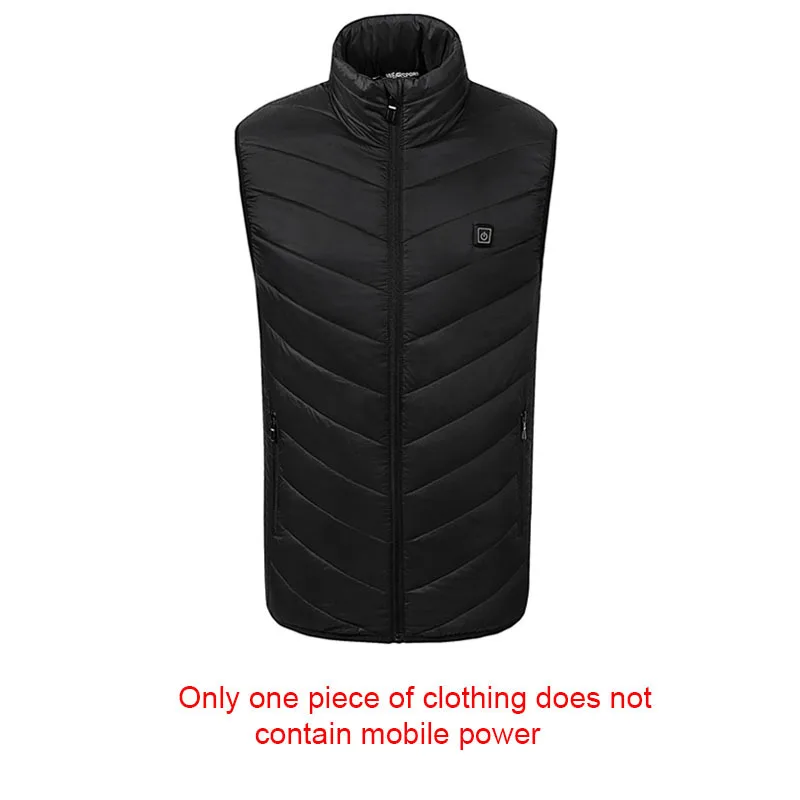 Зимняя теплый куртка с подогревом Мужчины Женщины USB Инфракрасный обогреватель с капюшоном Куртка Электрическая тепловая одежда Лыжи Туризм Куртка - Цвет: Vest Black