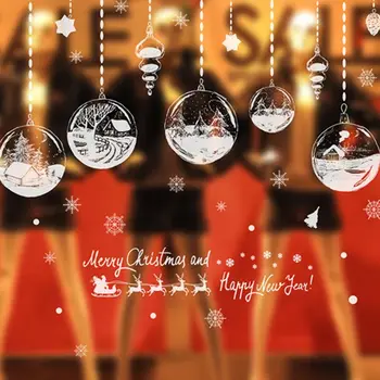 

Merry Christmas Wall Stickers Window Glass Festival Wall Decals Santa Murals New Year Christmas Decorations for Home Decor