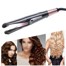 Щипцы для завивки дома витая пластина инструмент для укладки Электрический светодиодный выпрямитель для волос керамический Быстрый нагрев 2 в 1 Регулируемый температурный салон