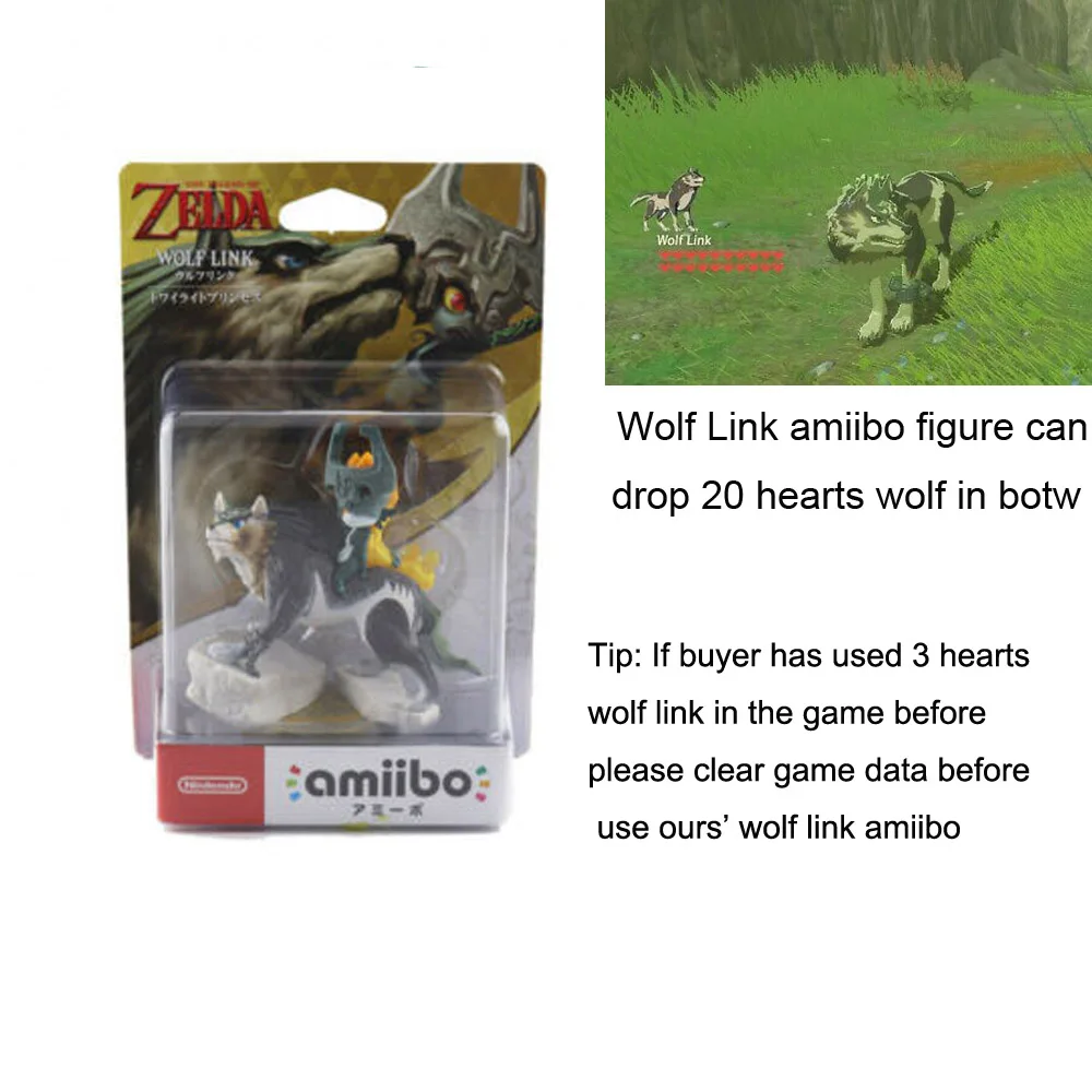 Convencional Sada difícil Nintendo Switch Amiibo 20 hearts Wolf Link Midna Twilight Princess The  Legend of Zelda Breath of the Wild - AliExpress