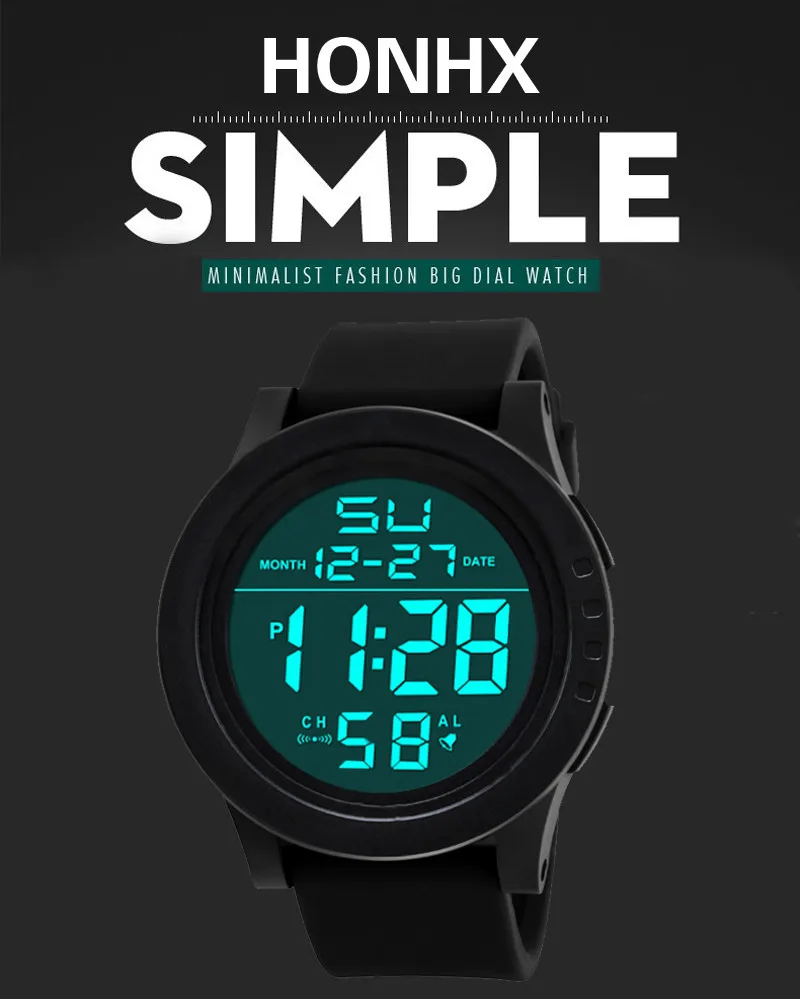 Mens Digital Led Watches Date Sport Men Outdoor Electronic Watch 30m Waterproof Casual Business Women's Sport Wrist Watch Relogi