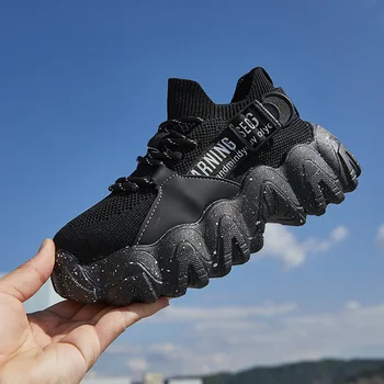 

Hot Women Casual Shoes Breathable Flyknit Platform Sneakers Woman Designer Flat Lightweight Tenis Zapatillas Deportivas Mujer