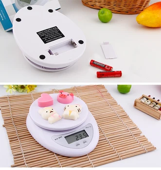 

​5kg/5000g 1g Digital Kitchen Scale Portable Postal Diet Food Measuring Weight Balance LCD Display Electronic Scales Gadget