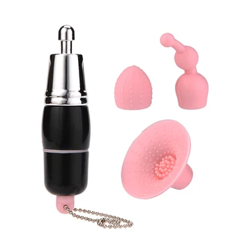 Mini Vibrator Three-pieces Head AV Rod Vibration Massage Nipple Sucker Oral Licking Clitoris Stimulator Sex Toys For Women 4