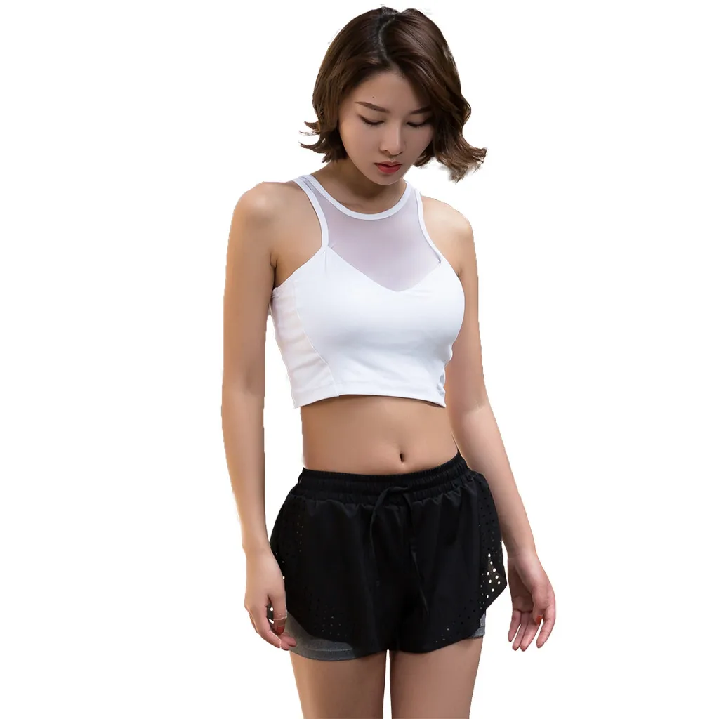 Casual Cotton Running Body building Yoga Shorts Women Anti-lighting Hot Workout Fitness Short Female Exercise Trousers Lady#LR3
