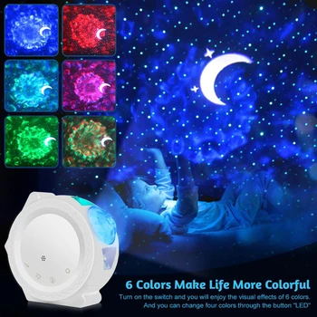 

Smart Starry Projection Lamp Ocean Wave Sky Night Light LED Moon Clound Lights Children Bedroom Star Night Lamp