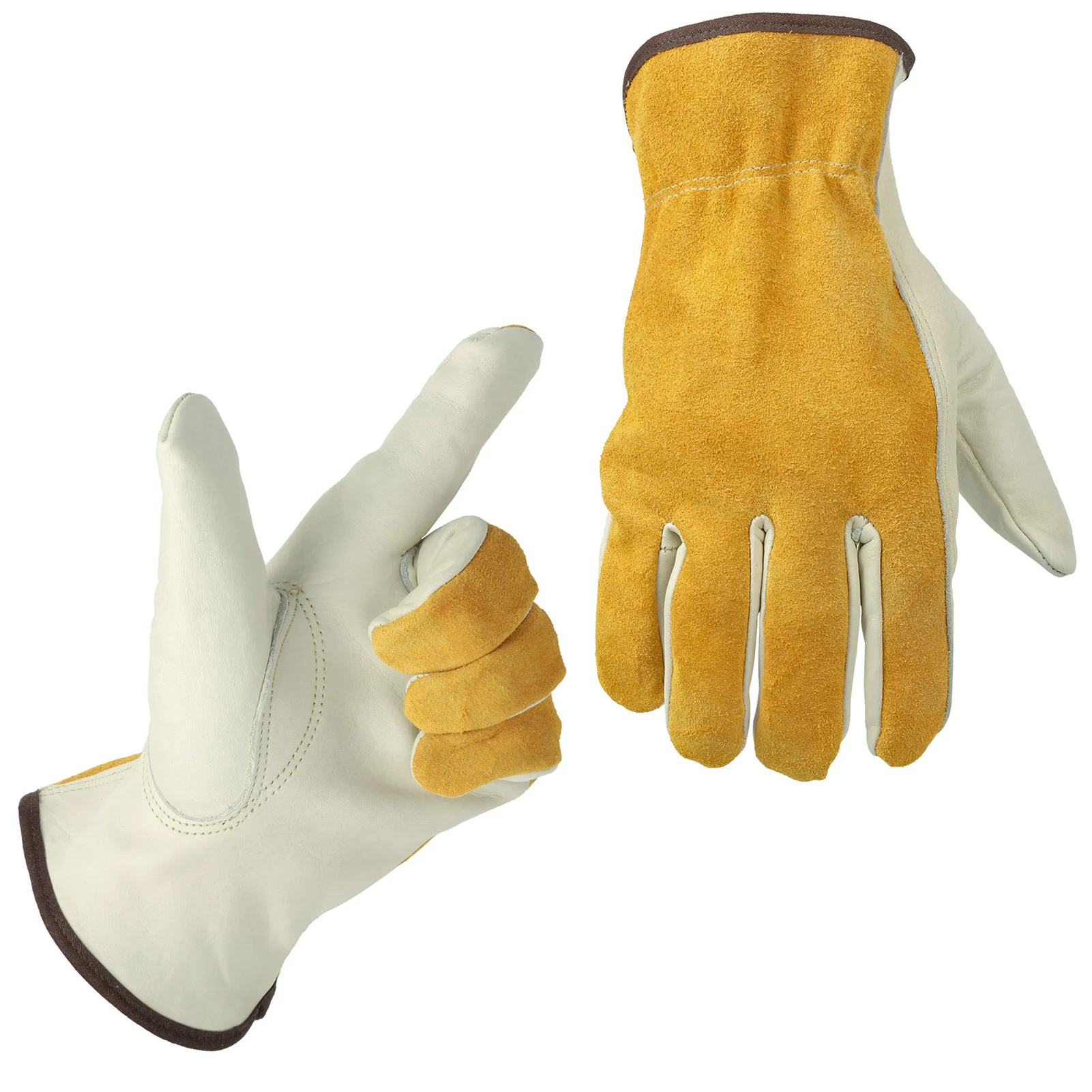 Protective Gloves Safety Gloves Garden Work Gloves Cotton Work Gloves Cowhide Leather Men Working Welding Gloves Wear-resisting