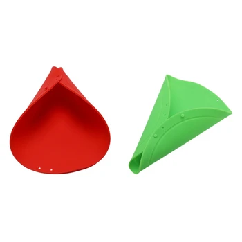 

2x Multifunction Silicone Chopping Cutting Board Foldable Flexible Round Mat Home Kitchen Tool Red & Green